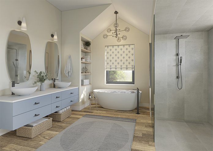 Emily Bond Yew Tree, Navy - Twist&Fit Roman Blind - Image 7